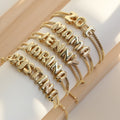 3D Bubble Personalized Name Bracelets in Gold-Plated Brass – Secrets d'Aura Jewelry